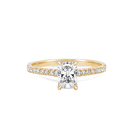 Heritage - Radiant Cut Diamond Engagement Ring with Eternity Set Band 14k Gold